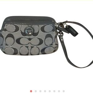 Coach grey dual pocket wrist wallet